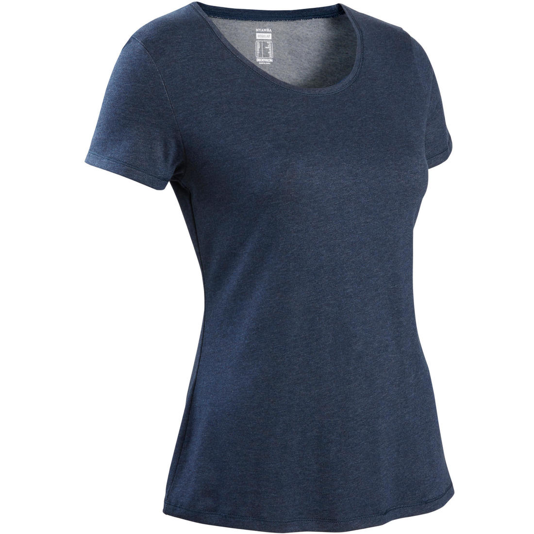 T-Shirt manches courtes régular Gym & Pilates femme bleu chiné