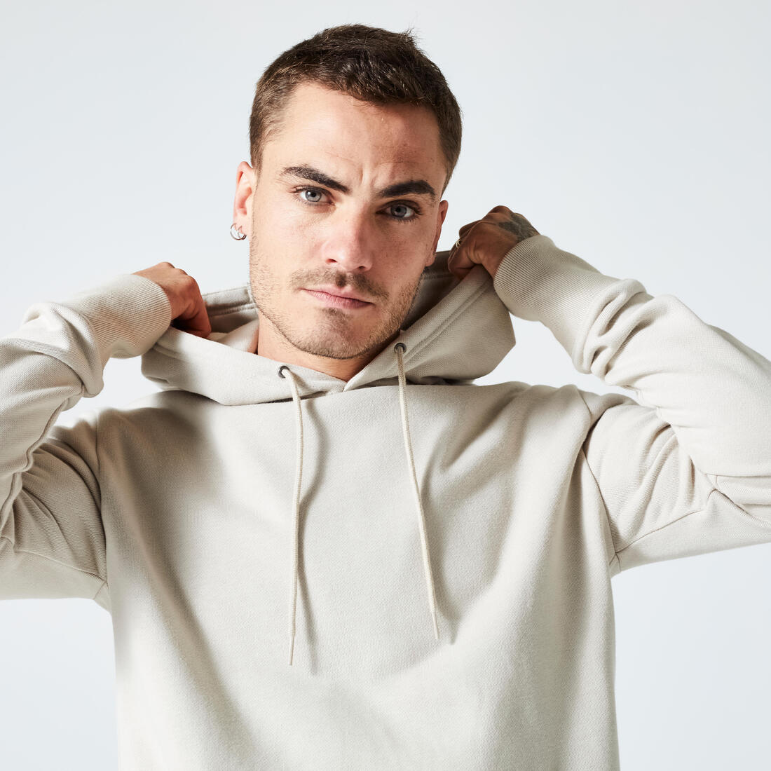 Sweat à capuche Fitness homme - 500 Essentials sépia