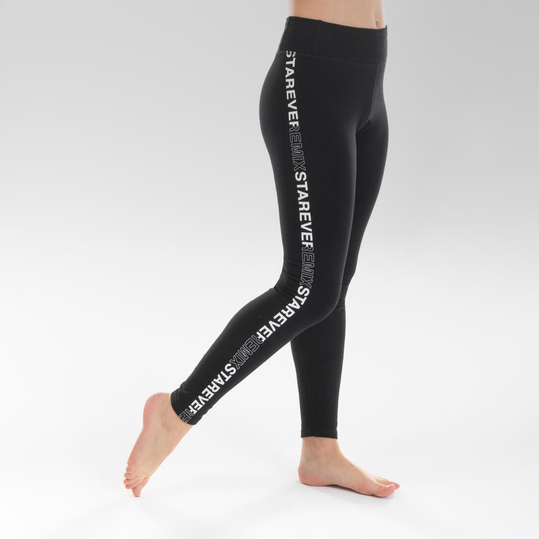 Legging taille haute danse moderne imprimé noir fille