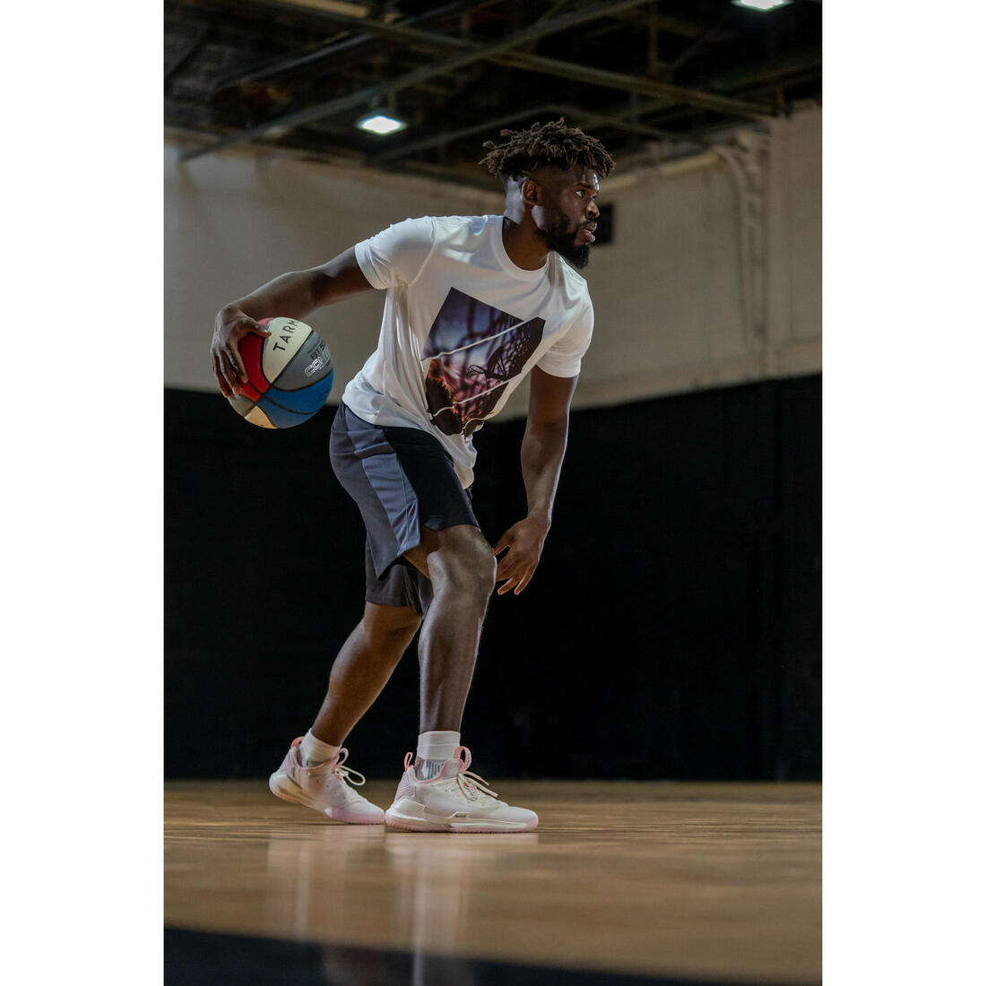 T-SHIRT / MAILLOT DE BASKETBALL HOMME TS500 BLANC 6 PHOTOS