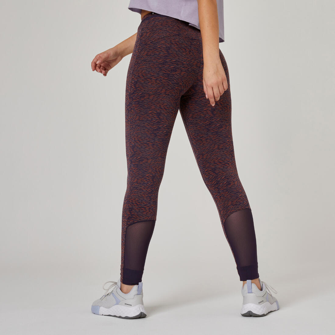 Legging fitness 7/8 coton extensible avec mesh femme