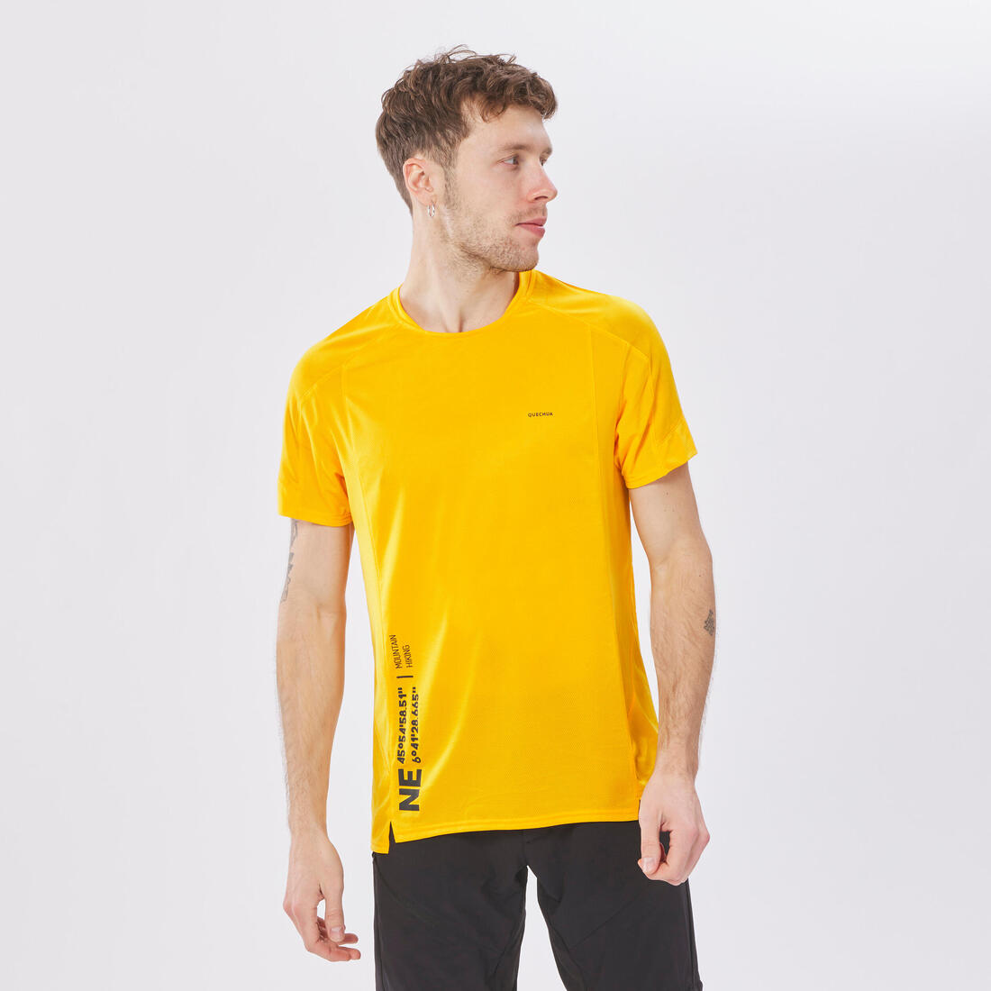 T-shirt de randonnée manches courtes en synthétique  - homme - mh500