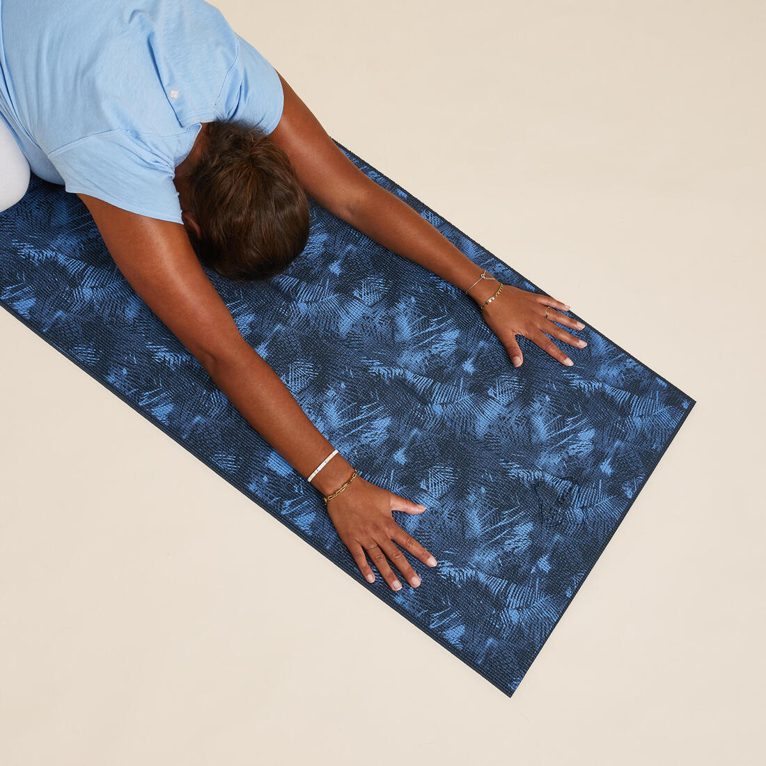 TAPIS YOGA CONFORT 8 MM BLEU JUNGLE