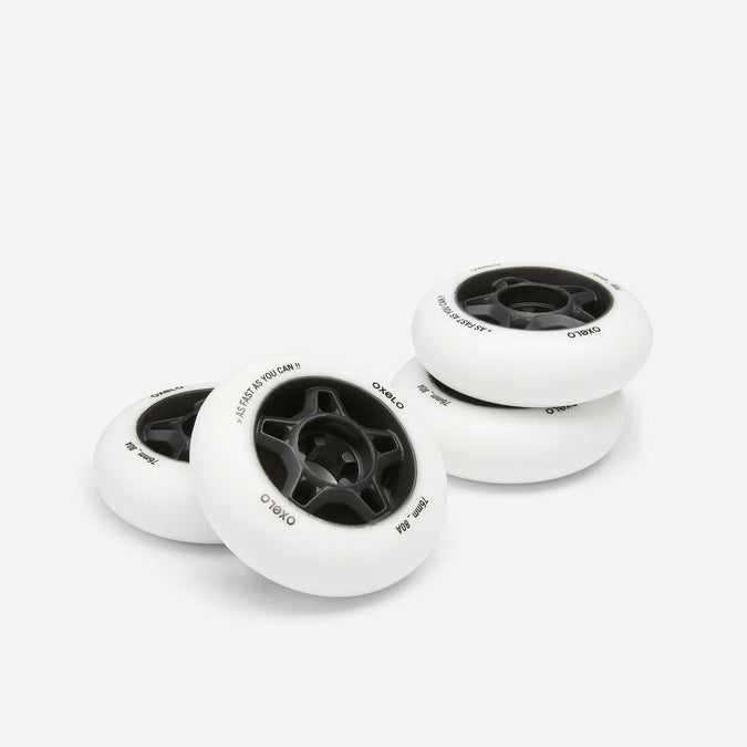 





4 roues de roller en ligne fitness adulte FIT 76mm 80A blanches, photo 1 of 6