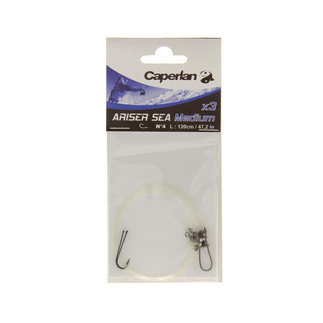 Bas de ligne pêche surfcasting KIT ARISER SEA MEDIUM X3 Hameçon n°6