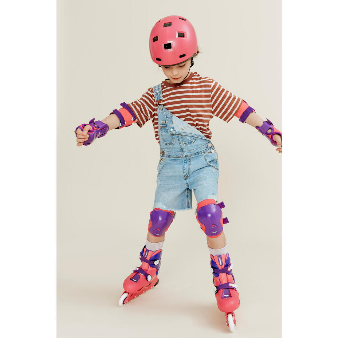 Set 3x2 protections roller trottinette skate enfant PLAY