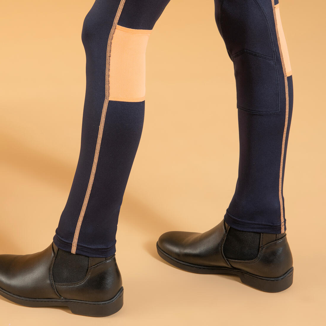 Kids' Horse Riding Light Legging 100 - Petrol Blue/Navy Blue