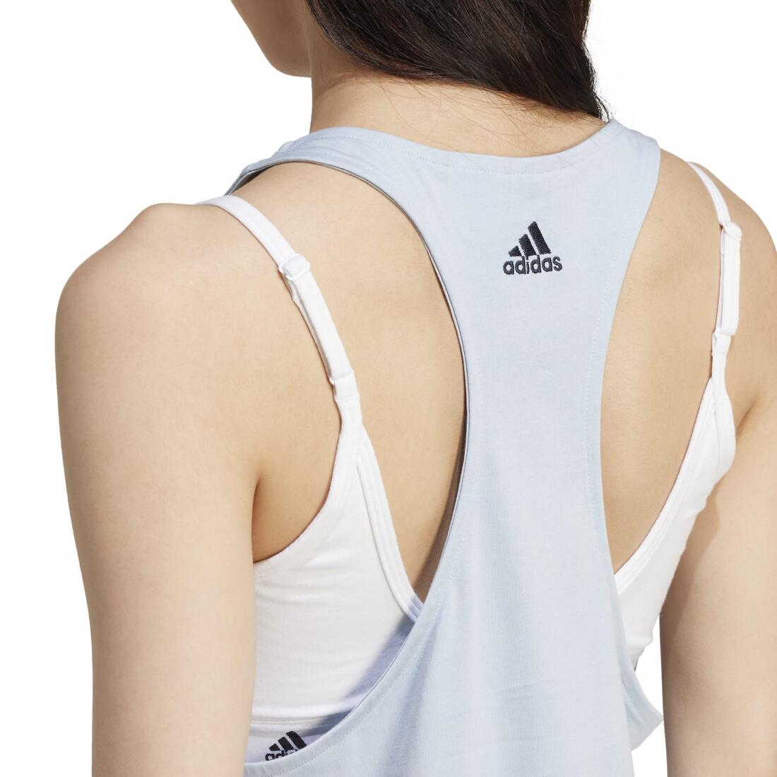 DEBARDEUR DE FITNESS SOFT TRAINING ADIDAS FEMME BLEU