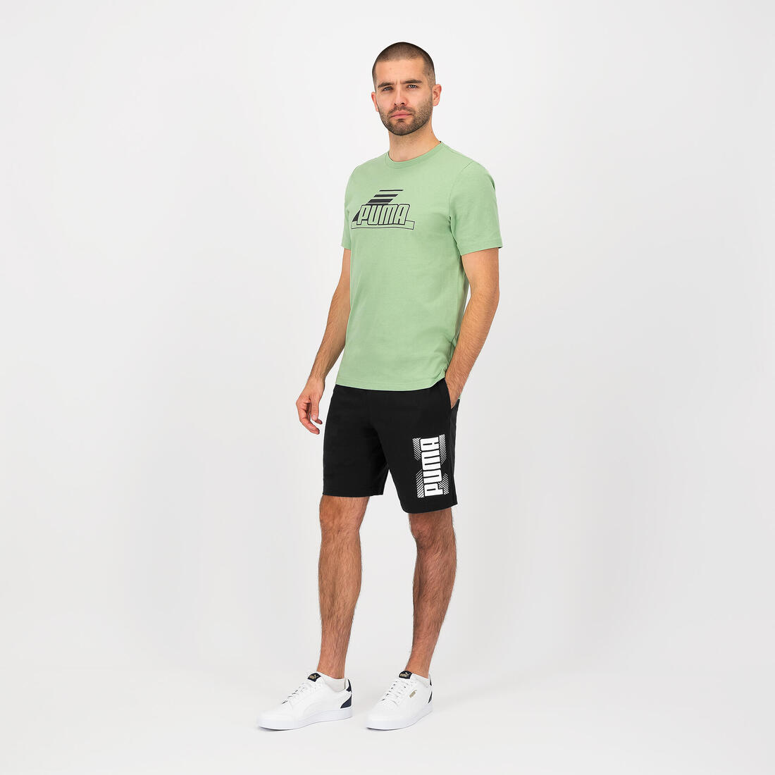 T-shirt PUMA fitness manches courtes coton homme vert