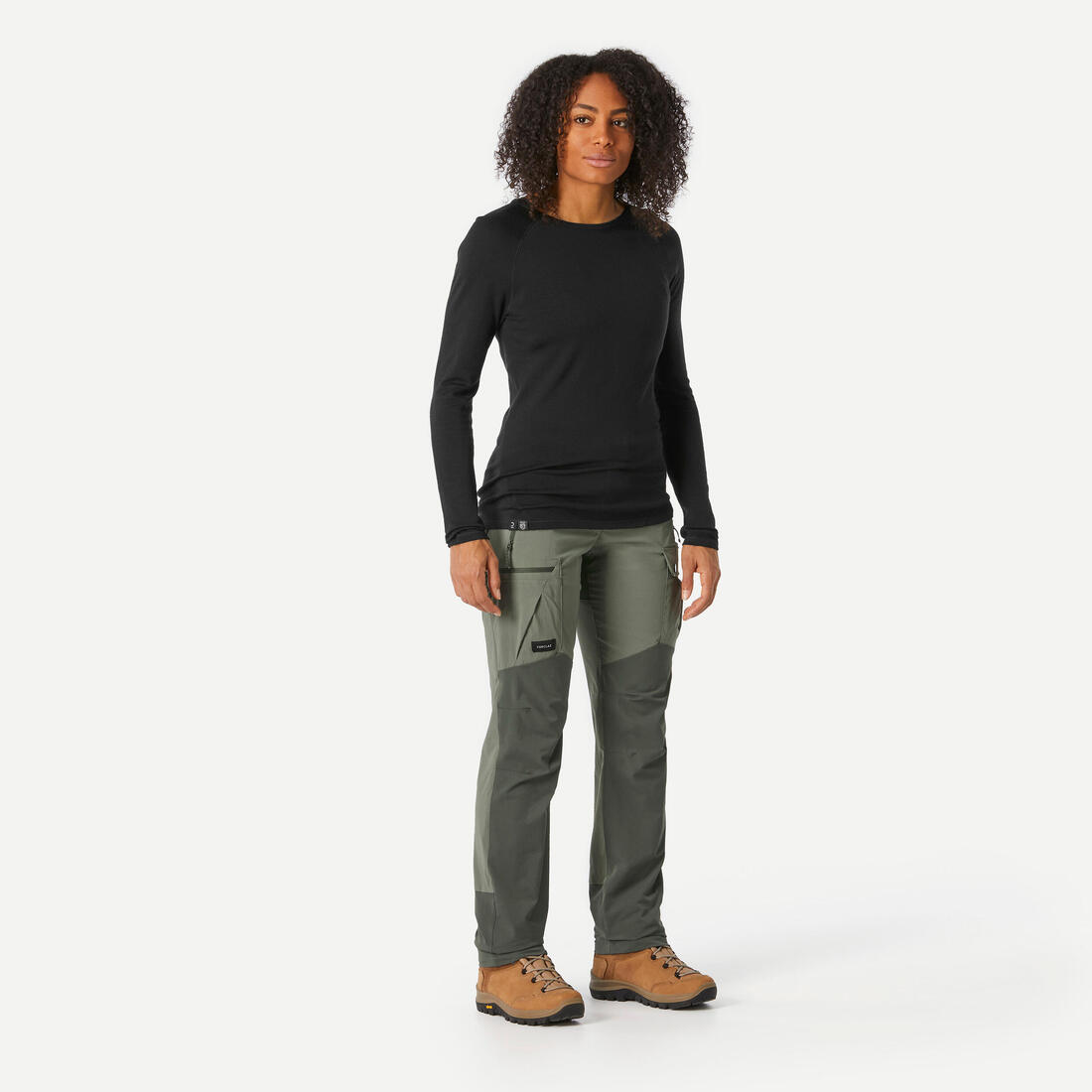 Pantalon résistant de trek montagne - MT500 beige - Femme v2