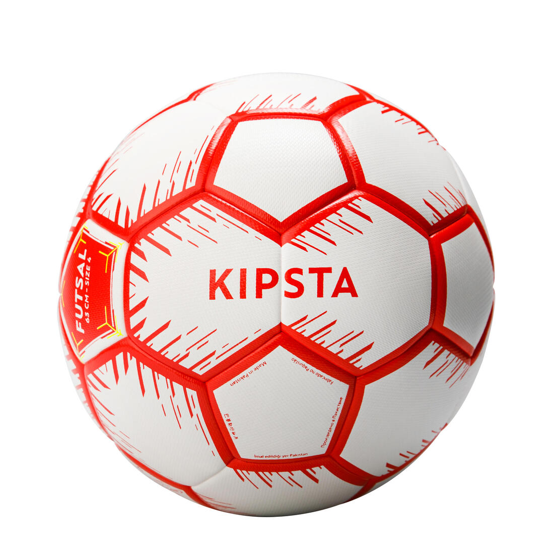 Ballon de Futsal taille 4 (périmètre 63cm) Rouge et blanc