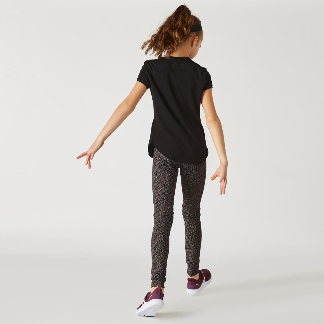 Legging coton respirant 500 fille GYM ENFANT noir imprimé