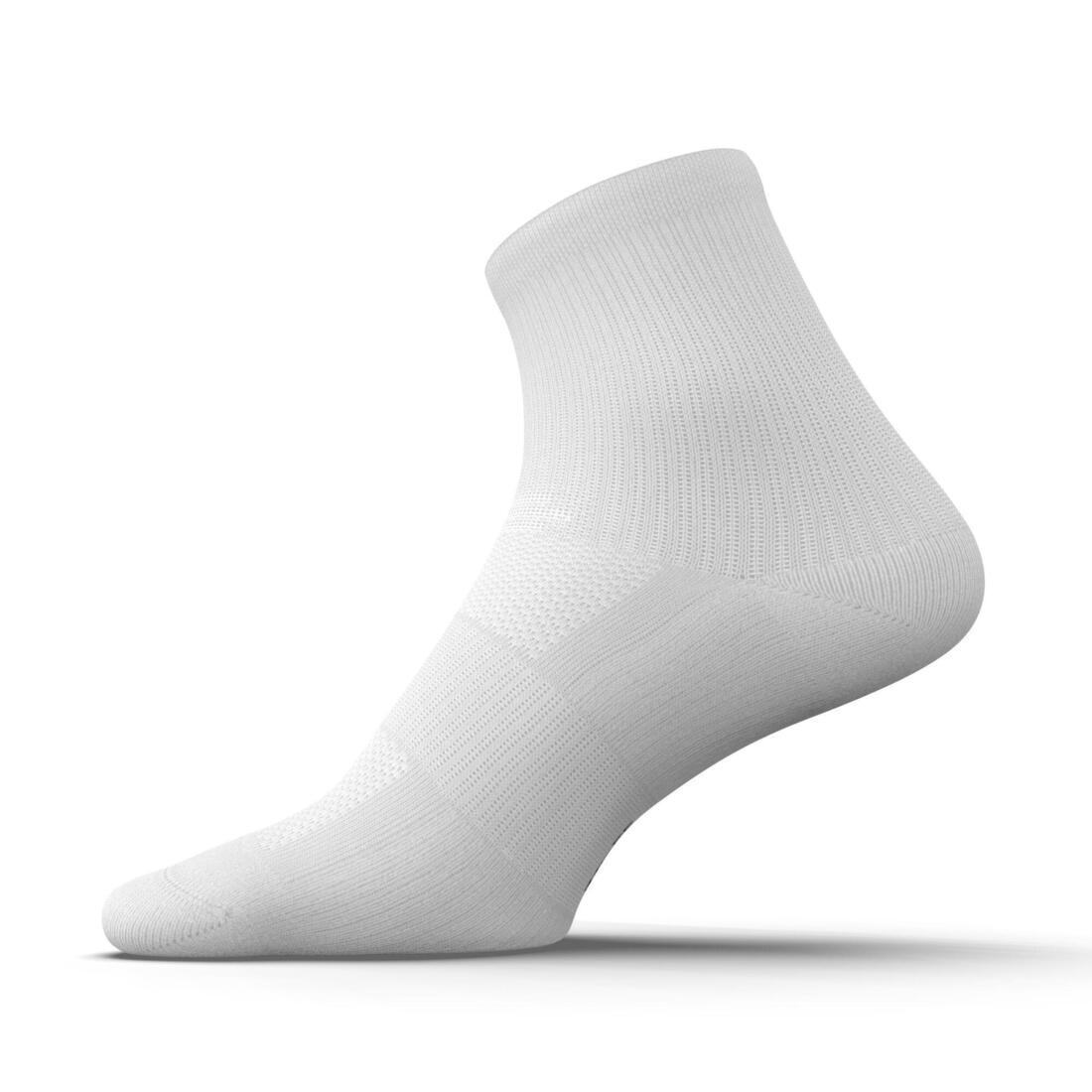 CHAUSSETTES DE RUNNING RUN500 MI-HAUTEURS X2 NOIRES