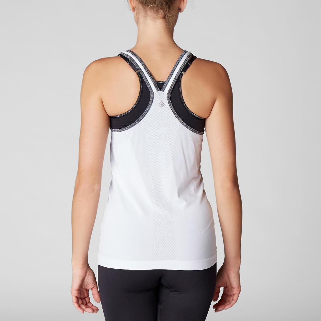 DEBARDEUR YOGA DYNAMIQUE FEMME SANS COUTURES BLANC