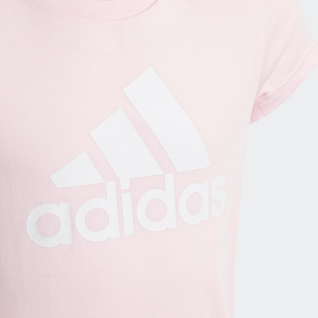 T-shirt adidas fille rose et blanc logo