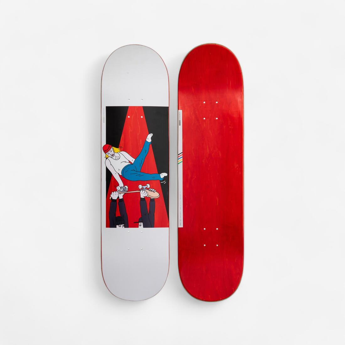 PLANCHE DE SKATE EN ERABLE DK120 GREETINGS TAILLE 8.5" COULEUR ROUGE.