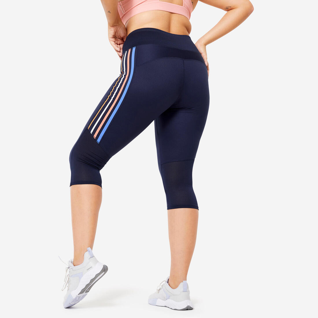 Corsaire taille haute Fitness Cardio Femme Bleu Marine