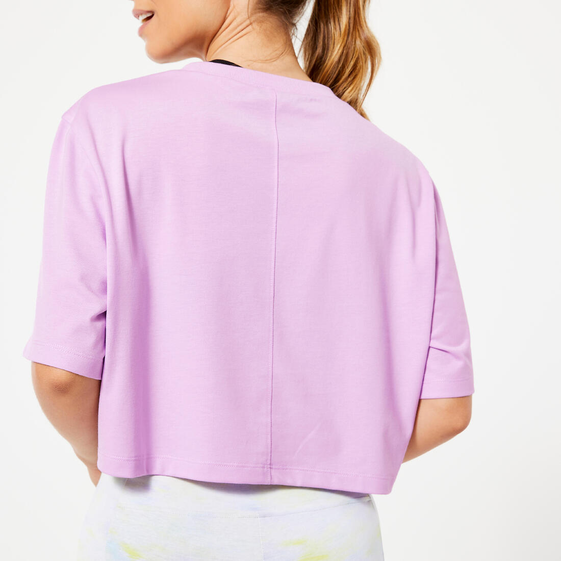 T-shirt crop top femme - violet profond