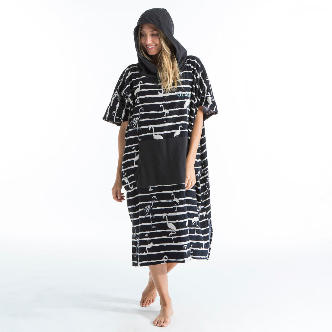 PONCHO SURF 500 ADULTE Print Flamingo