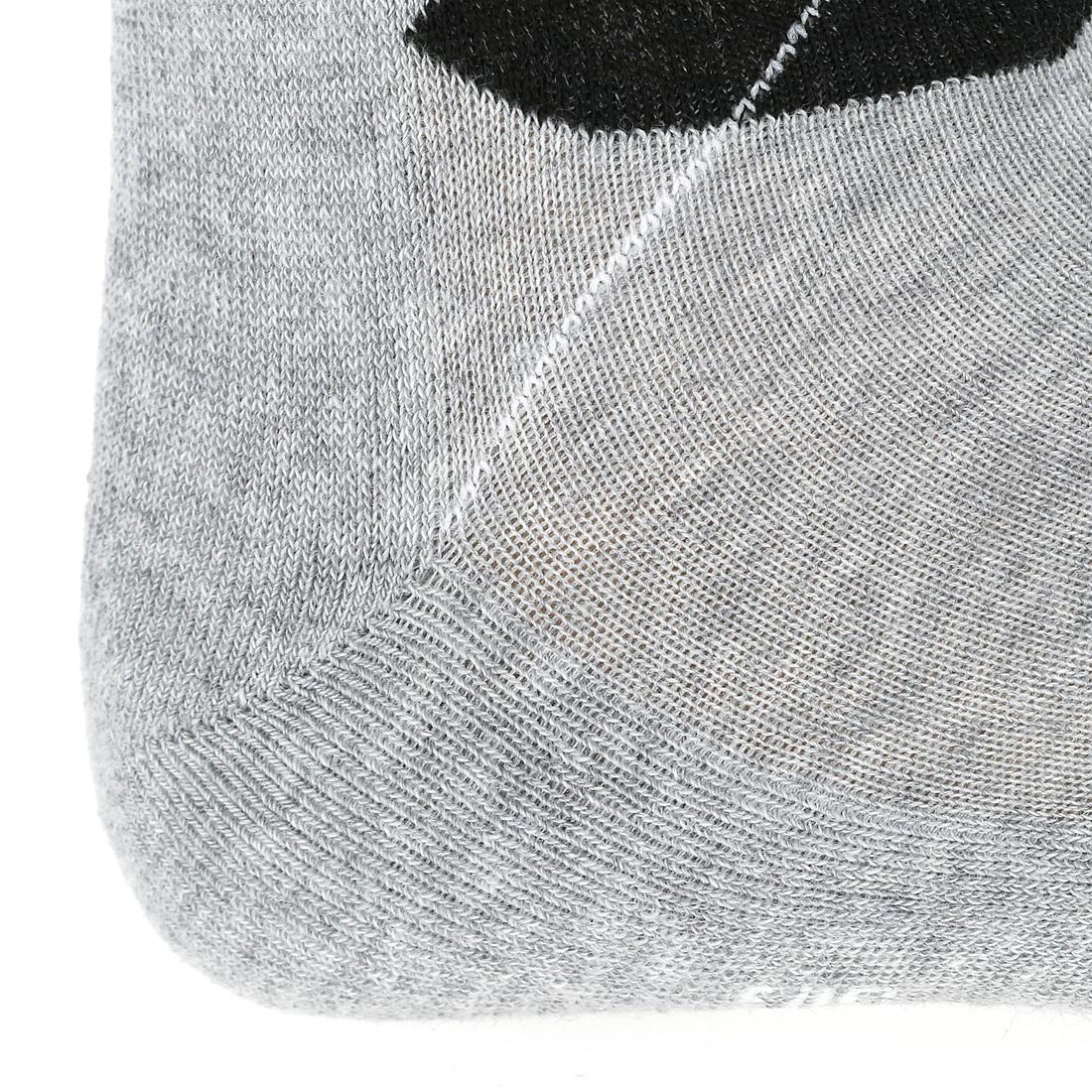 Chaussettes équitation enfant et adulte LOSANGES gris chiné/bleu ciel  X 2 paire