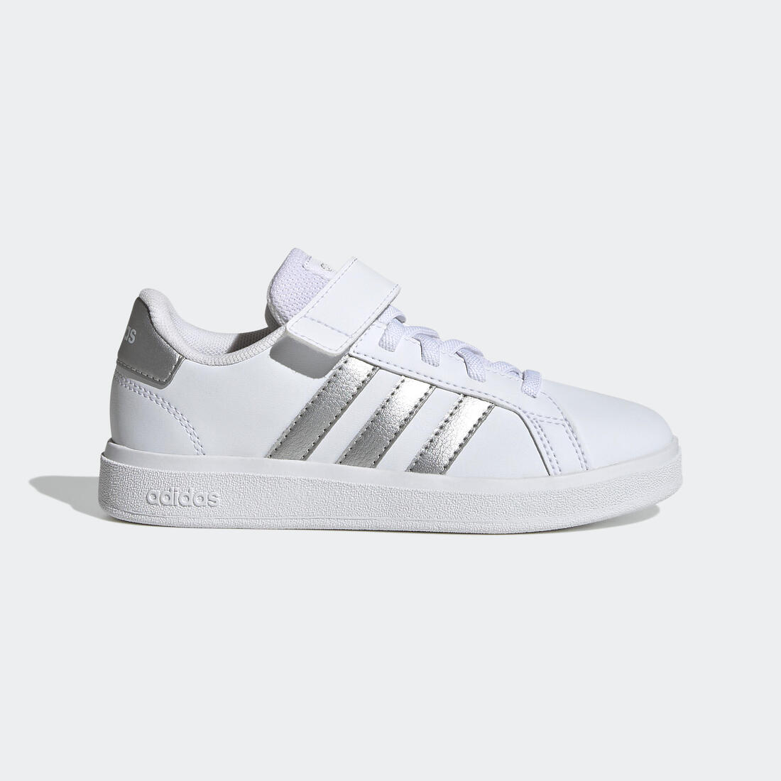 Baskets à scratch enfant - ADIDAS GRAND COURT blanc/nacre