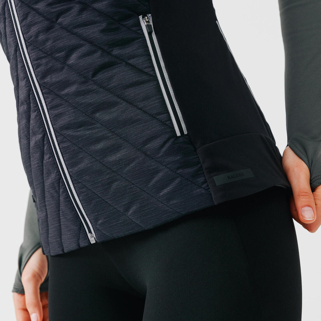 Veste sans manche running chaude femme - Warm noir