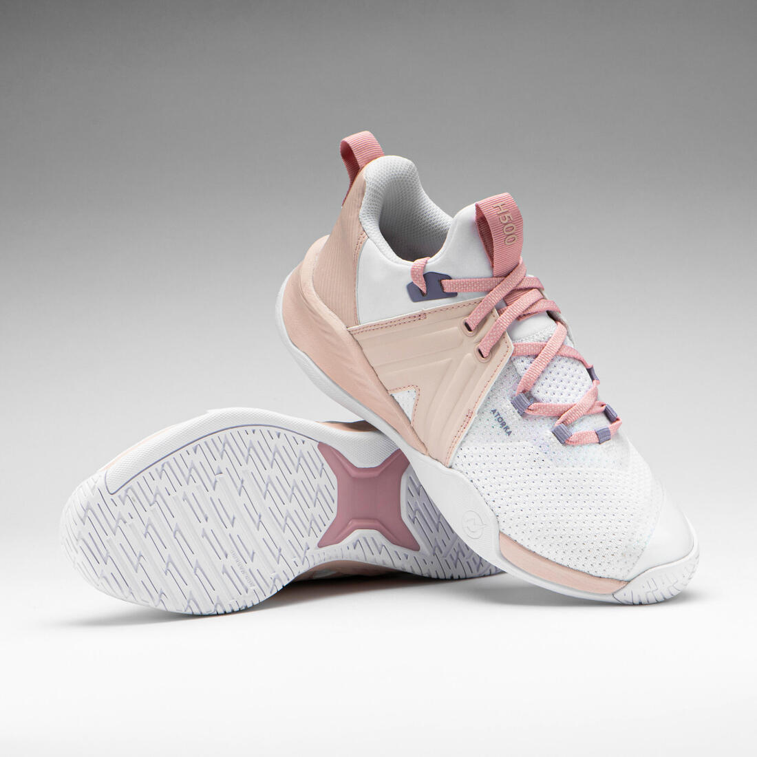 Chaussures de handball Homme/Femme - H500 FASTER rose blanc