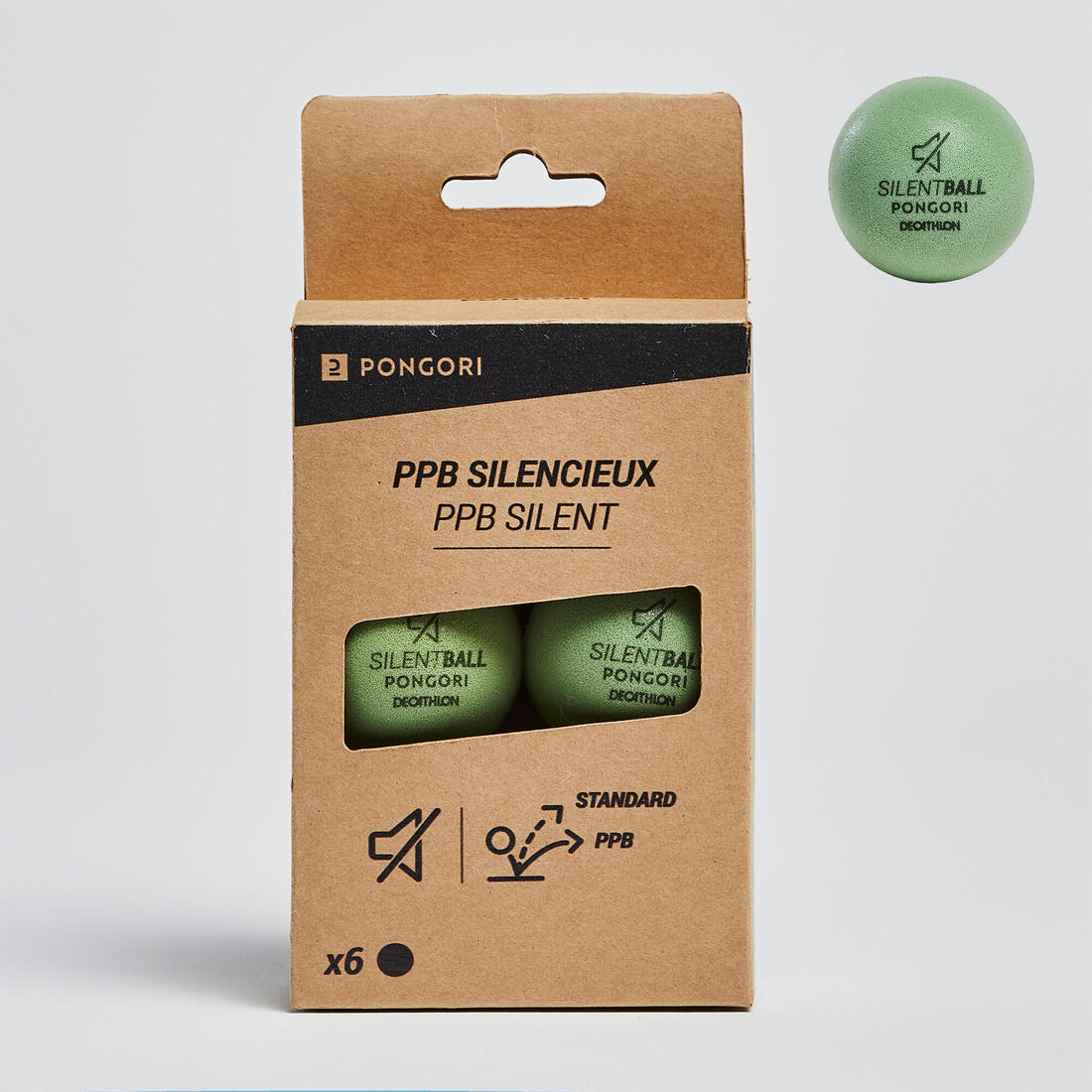 BALLES DE PING PONG MOUSSE PPB 100 SILENT X6