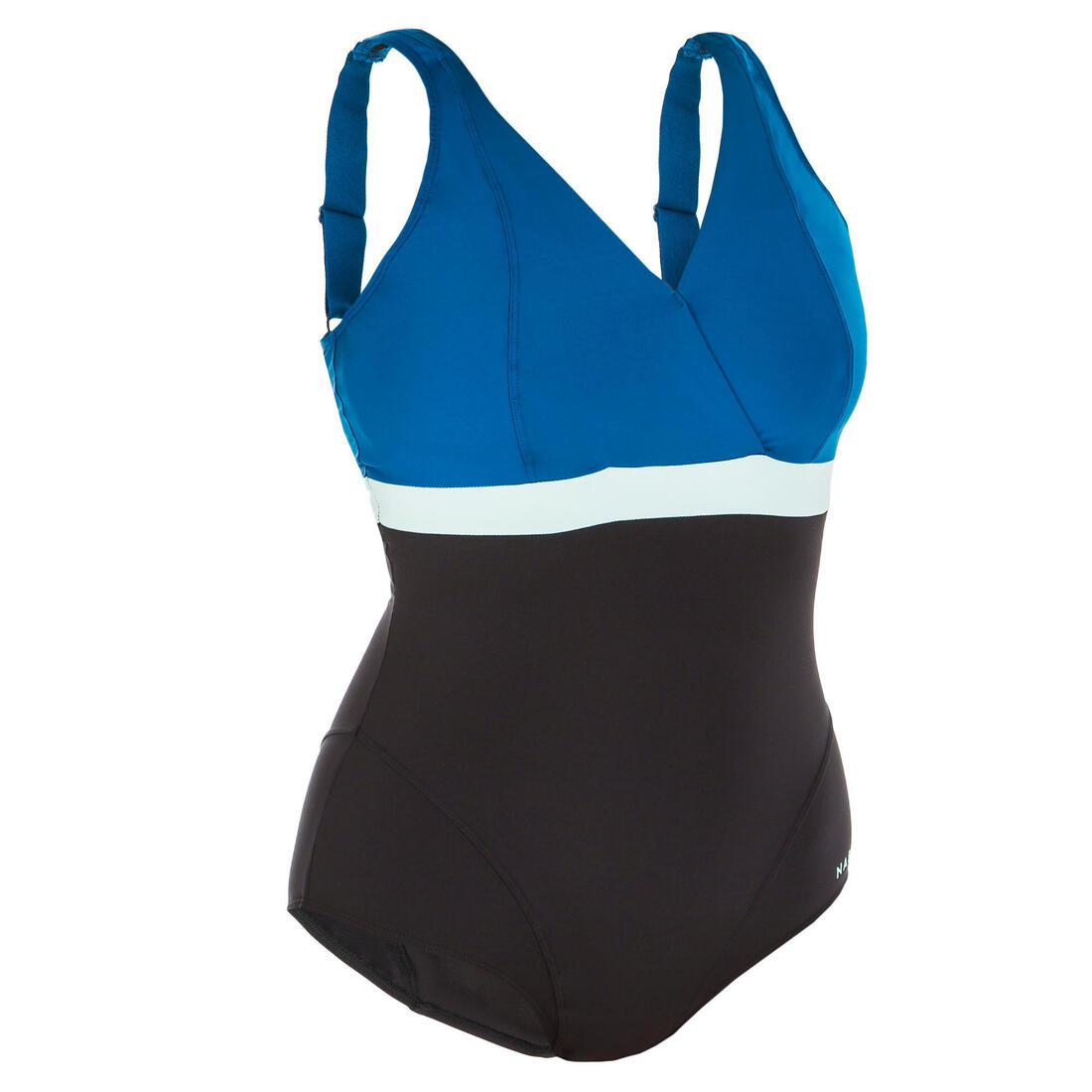 Maillot de bain 1 pièce Aquagym femme Mia Dot bleu Bonnet D/E