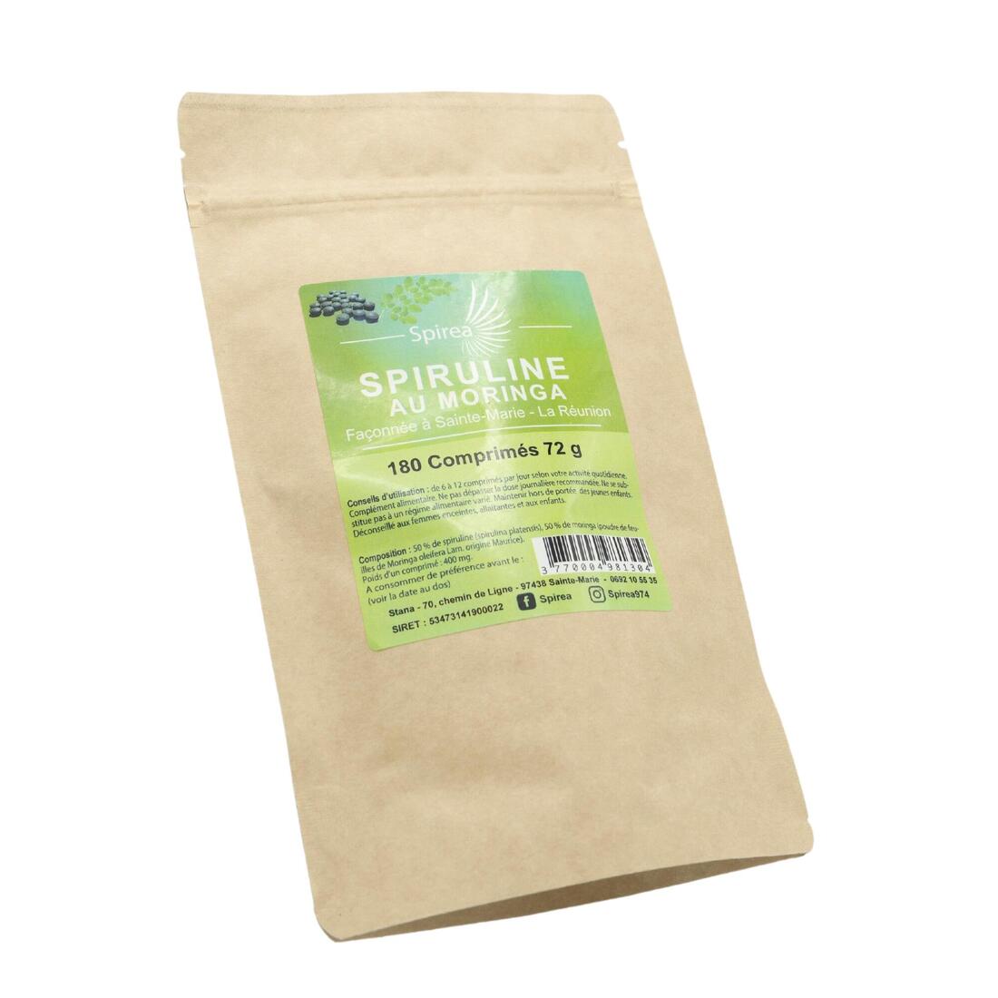 SPIREA-Spiruline Moringa comprimés - 72 gr - 180 cp