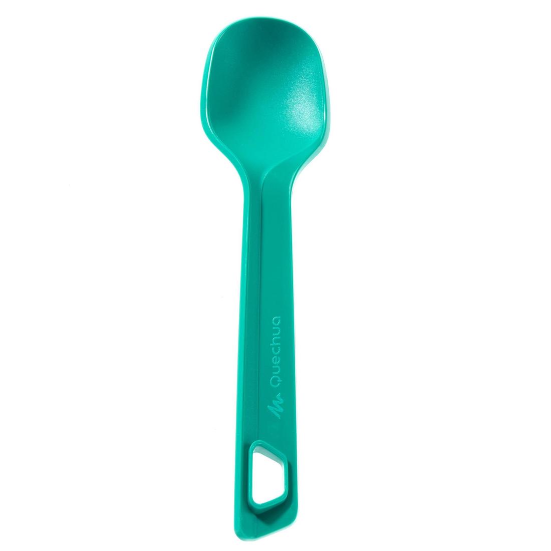 Set 3 couverts (couteau, fourchette, cuillère) pour le camping en plastique bleu