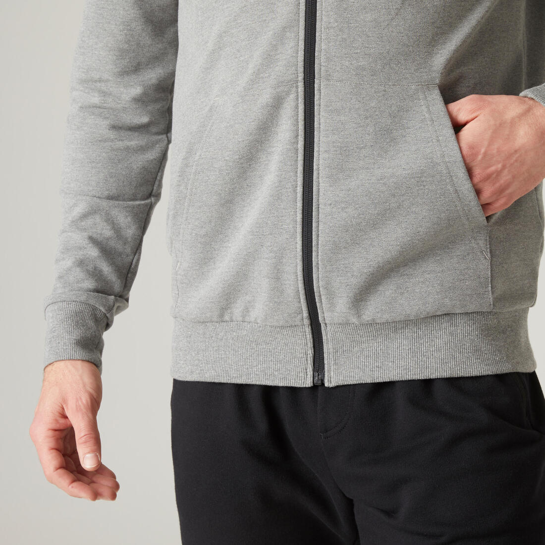 Sweat zippé à capuche fitness homme  - 100