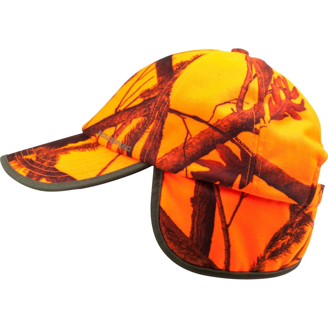 CASQUETTE CHASSE A RABAT CAMOUFLAGE ORANGE