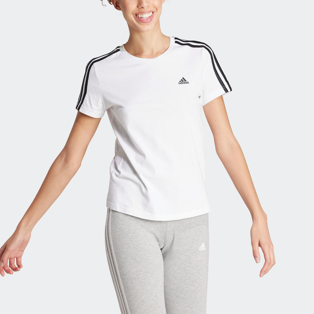 T-SHIRT DE FITNESS SOFT TRAINING ADIDAS FEMME BLANC