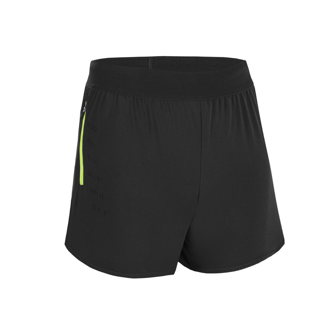 Short de Running respirant Enfant - KIPRUN dry+ 900 noir et gris