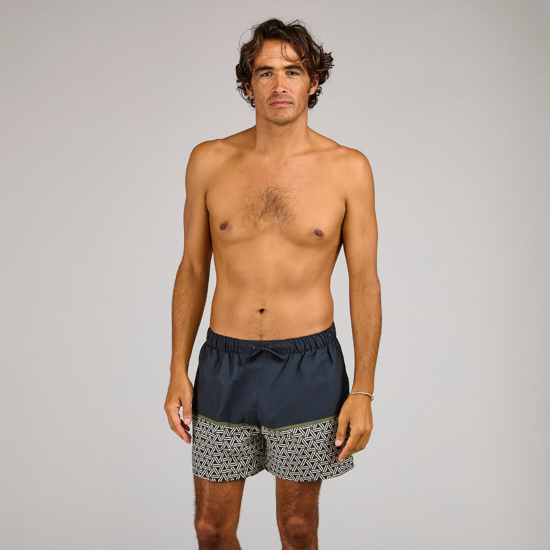 Boardshort surf 100 15" POPSTRIPE BLUE