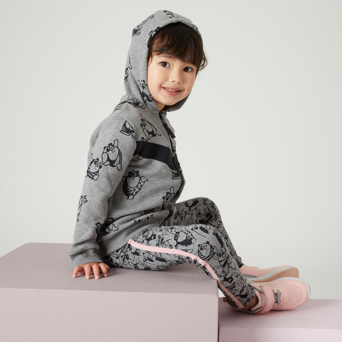 Sweat Zippé bébé - Basique Grise avec motifs