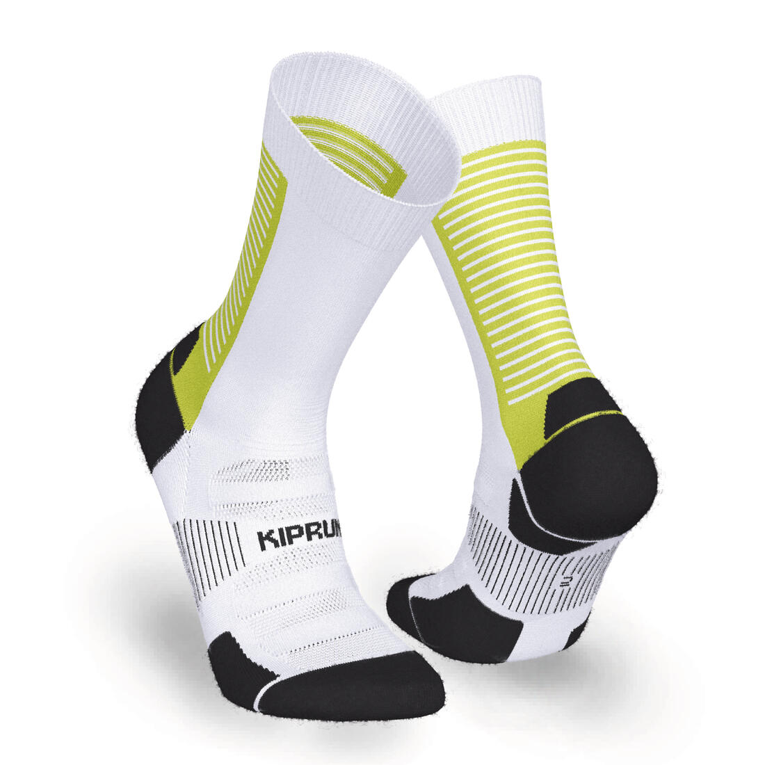 CHAUSSETTES DE RUNNING RUN900 EPAISSES MI-MOLLET RUN WILD BLANCHE NOIRE