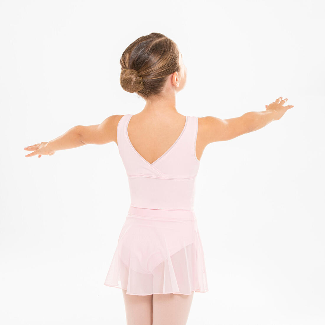 Jupette portefeuille danse classique rose en voile fille