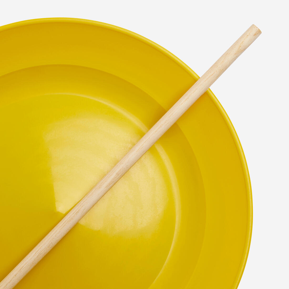 Assiette chinoise (ou tournante) jaune + baguette en bois