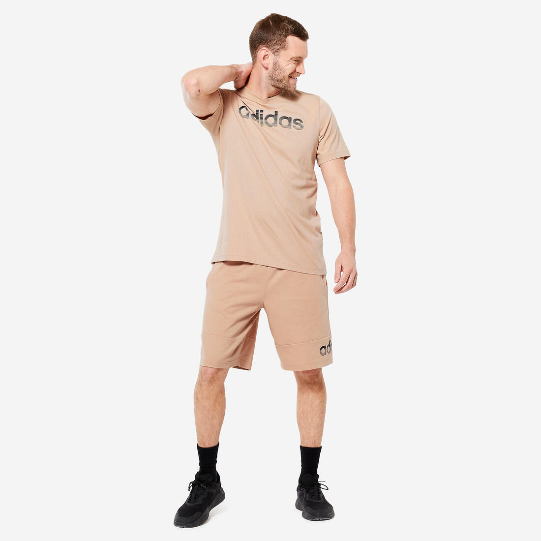 T-SHIRT DE FITNESS SOFT TRAINING ADIDAS HOMME BEIGE