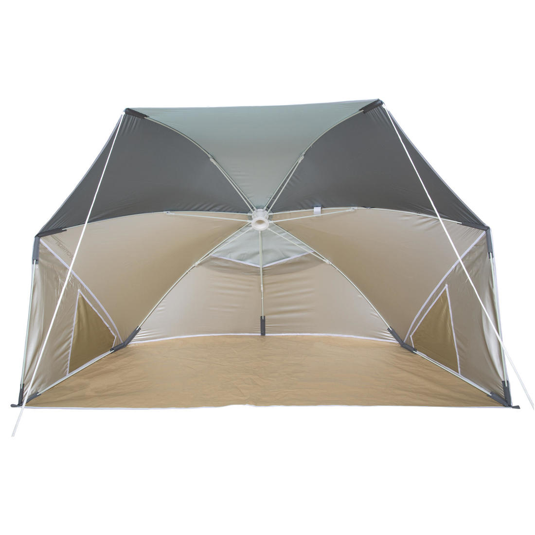 Parasol Abri plage solaire Iwiko 180 bleu jaune UPF50+ 3 places