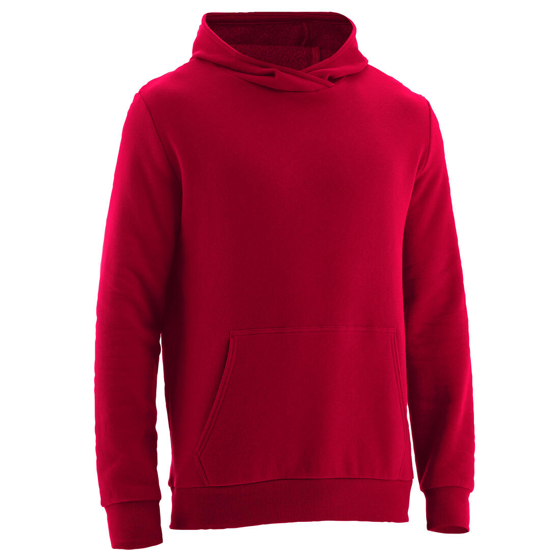 Sweat crew à capuche Fitness homme - 100 Rouge grenat