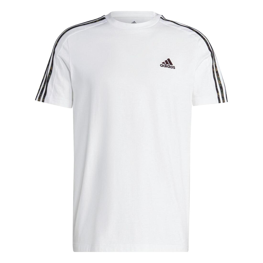 T-SHIRT CAMO DE FITNESS SOFT TRAINING ADIDAS HOMME BLANC