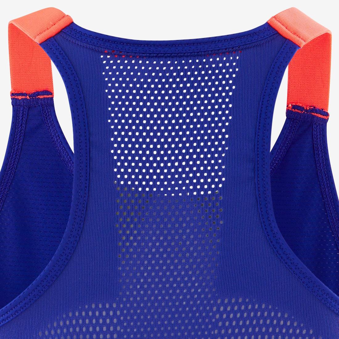 Débardeur respirant S580 fille GYM ENFANT rose fluo, bretelles noires