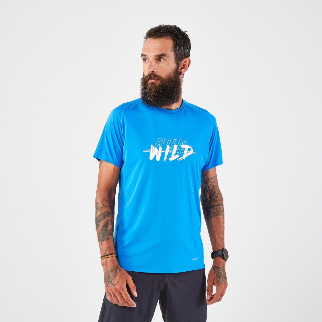 T-shirt de trail running résistant Homme - KIPRUN Run 500 Graph foncé