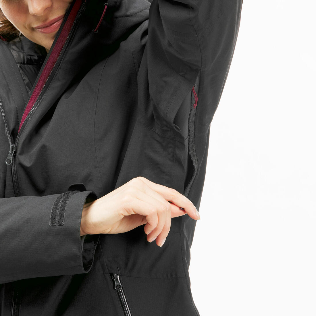 Veste 3en1 imperméable de trek voyage - Travel 500 -8 °C - Femme