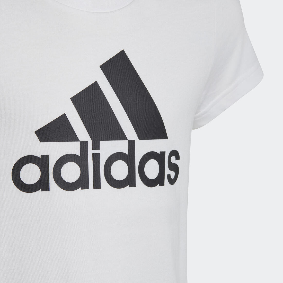 T-shirt adidas fille - blanc logo noir