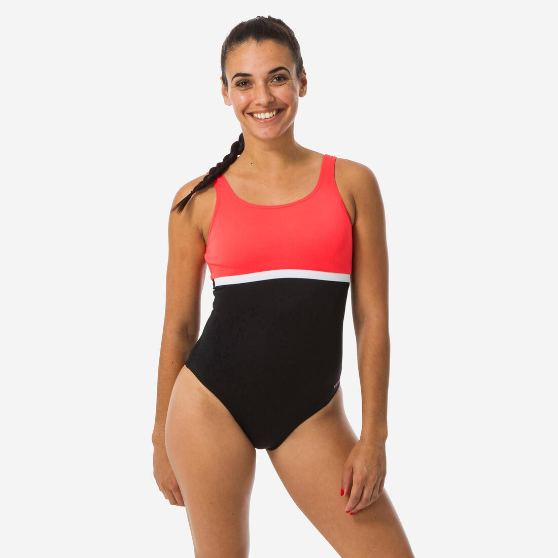 Maillot de Bain 1 Pièce Femme Heva li Noir Corail