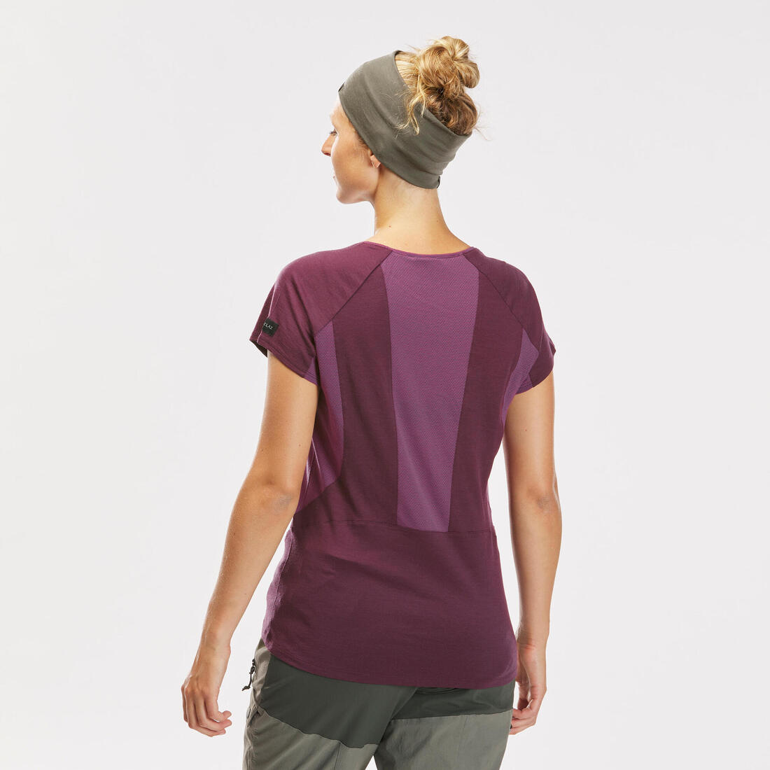 T-shirt de trek manches courtes en laine mérinos - Femme - MT500